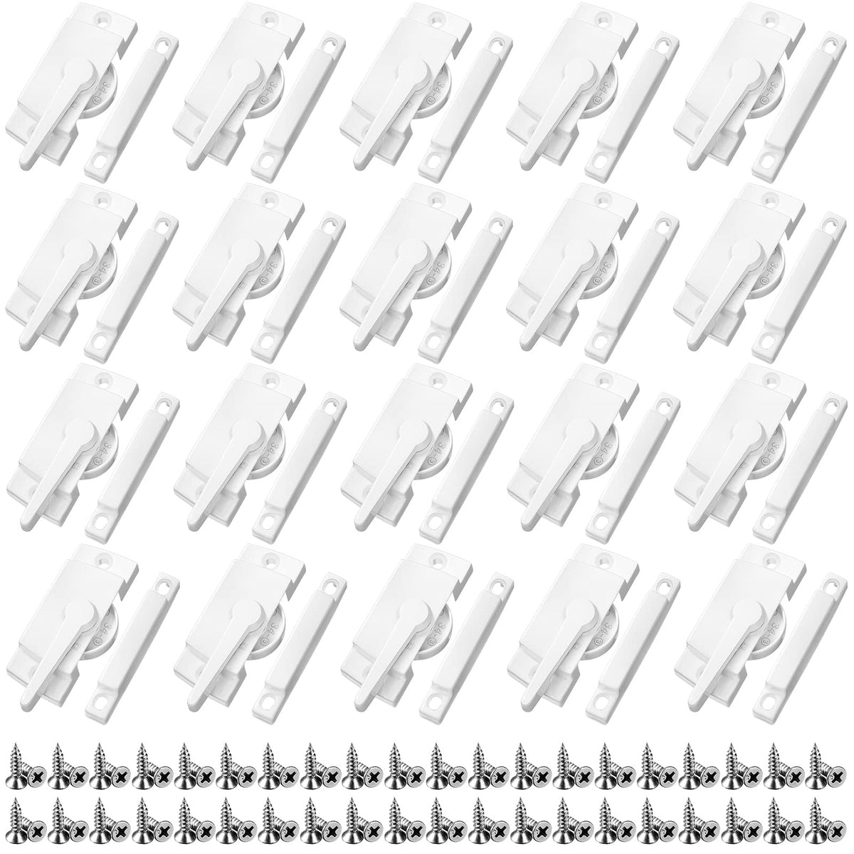 Qunclay 20 Pack Window Sash Lock, 2 Inch Hole Cam Action Latch Keeper
