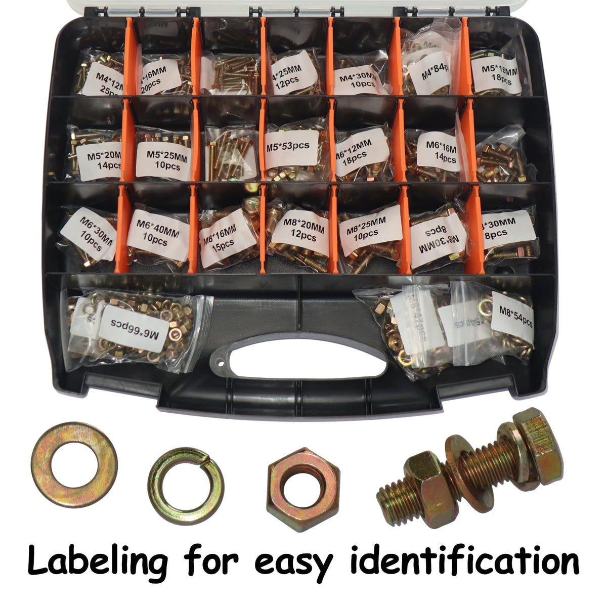 JVSRM 1008 Pcs Metric Bolt Assortment, Metric Bolts and Nuts Assortment Kit