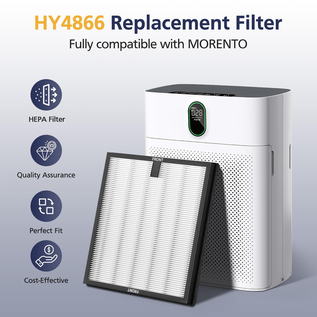 HY4866 Replacement Filters for MORENTO HY4866, WESTHEY HY4866 Air Purifier