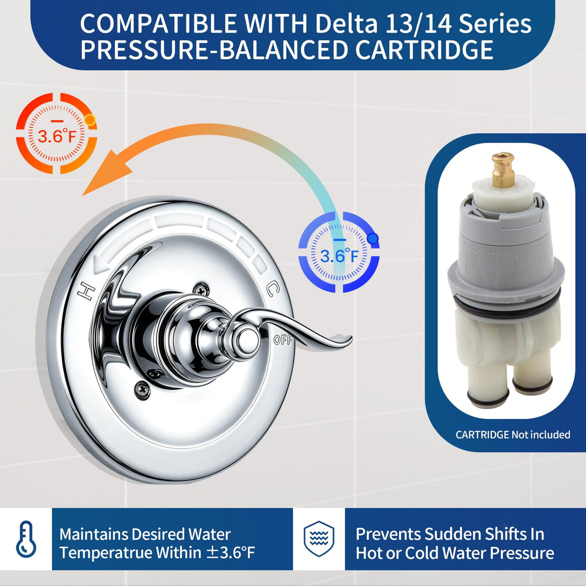 BT14096-OB Shower Trim Kit for Delta 13/14 Series Shower Faucet System