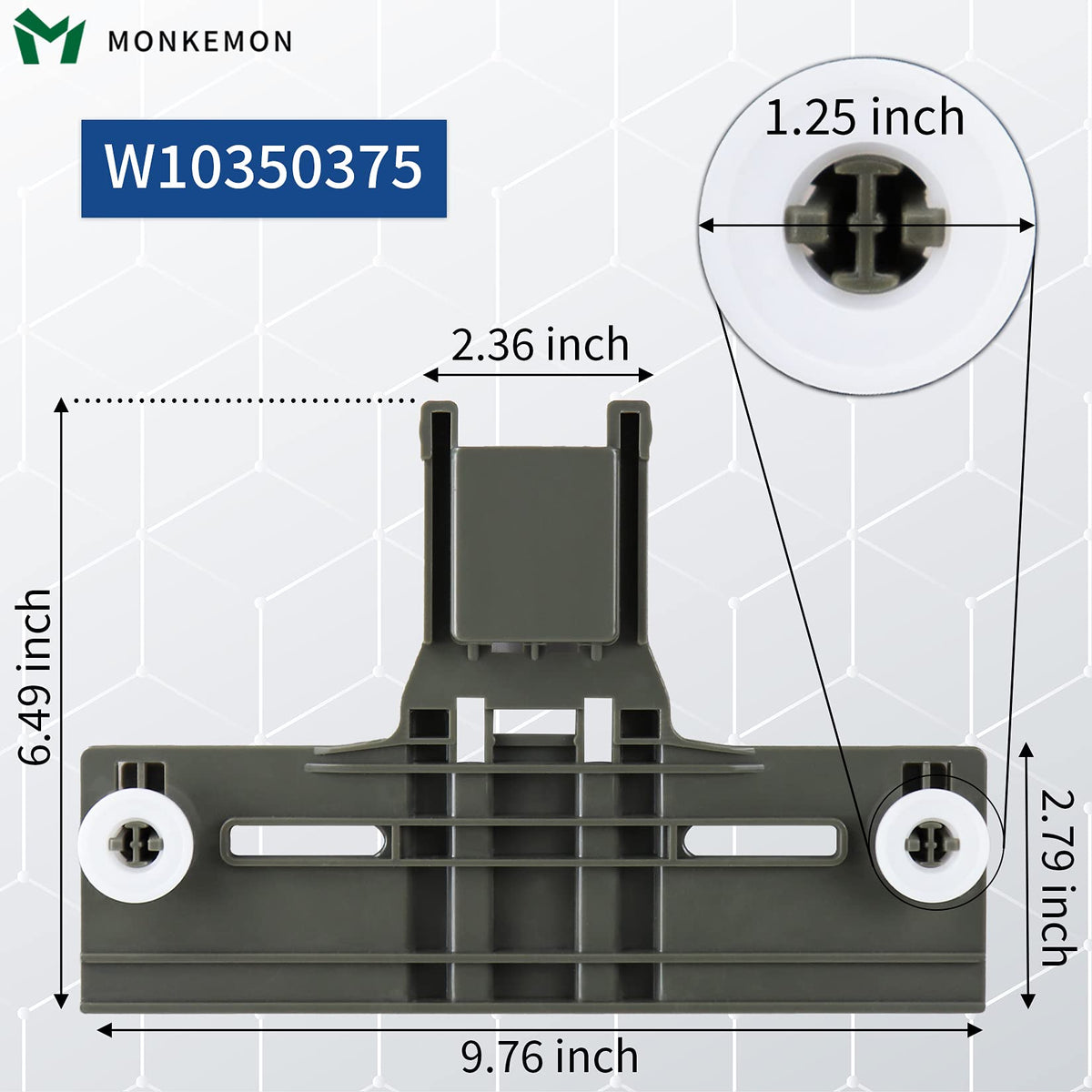 2 Packs W10350375 UPGRADED Replacement Top Rack Replace for kenmore whirlpool Dishwasher Parts, Replace W10712395 AP5957560, Dishwasher Upper Rack Parts Fit for WDT730PAHZ0 WDTA50SAHZ0 WDT970SAHZ0