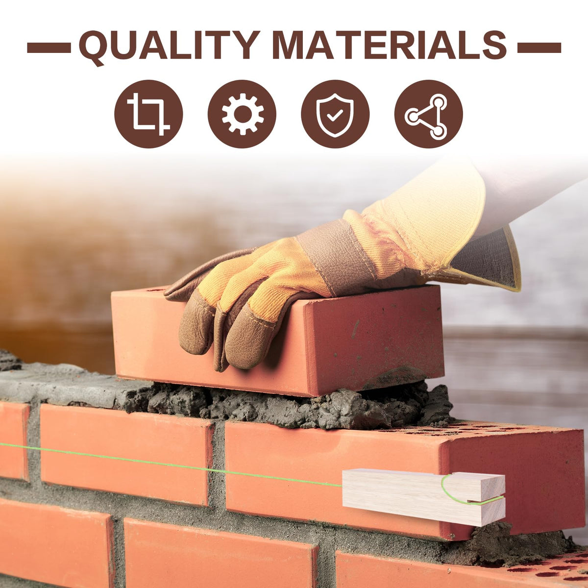 stufool 20 Pcs Masonry Line Blocks, Masonry String Lines Concrete Blocks for Masonry Tools