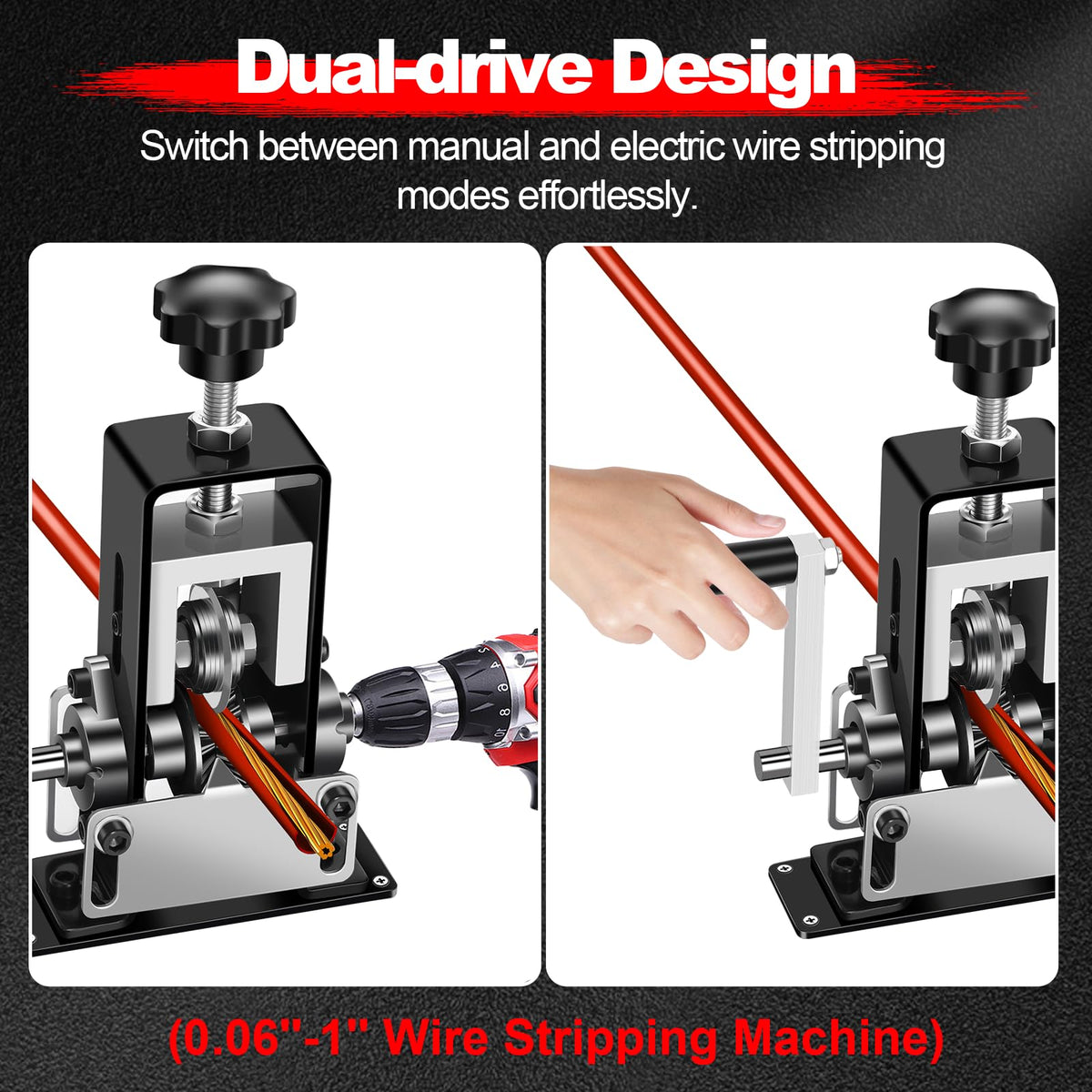 Trivd Frol Manual Wire Stripping Machine, Gauge Wire 0.06"-1"