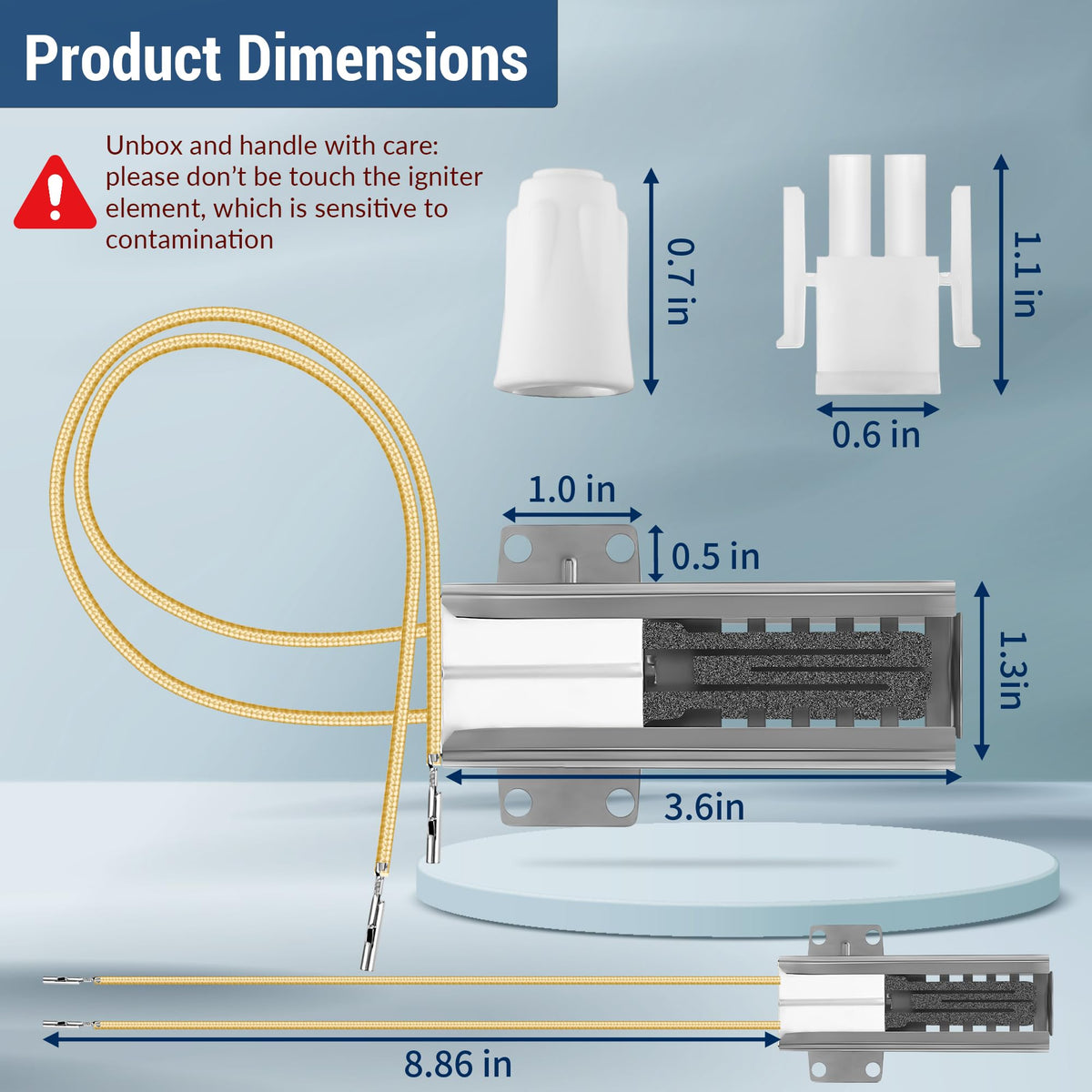 Gas Oven Igniter Compatible with WB13K21, IG9998, AP2020569 PS231280(1 Pc）
