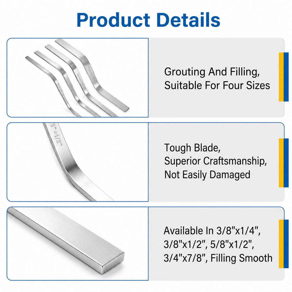 4 Pack Double Ended Brick Jointer Stainless Steel Concrete Jointer
