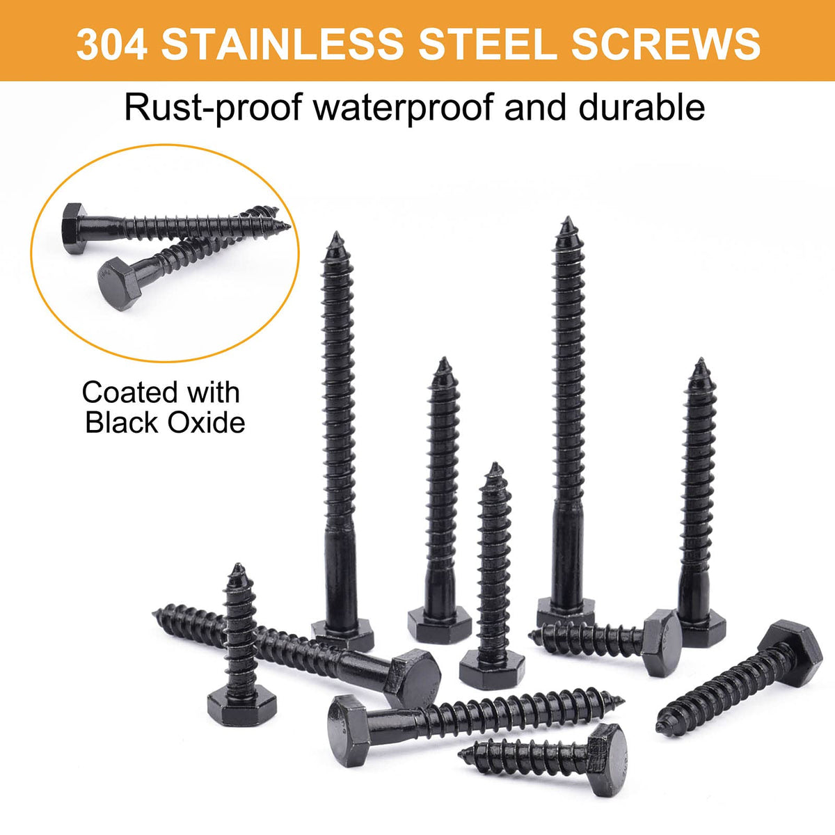 VIGRUE 108PCS Hex Lag Bolts Heavy Duty Wood Screws Assortment Kit