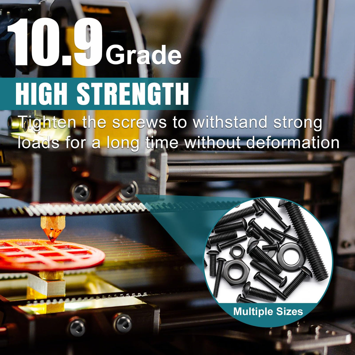 mxuteuk 3038PCS Metric Screw Assortment Kit,M8/M6/M5/M4/M3/M2(4mm-45mm Long) Machine Screws,10.9 Grade Alloy Steel Hex Button Head Cap Screws Nuts and Washers Assortment Kit for 3D Printing DIY