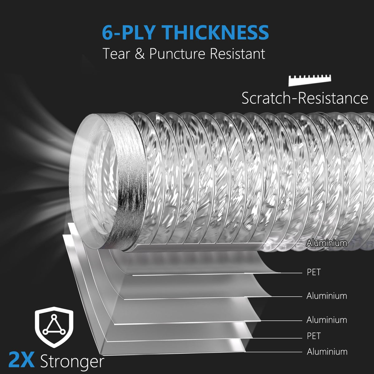 HOOMESUN 4 Inch Dryer Vent Hose, 3 ft Flexible Duc