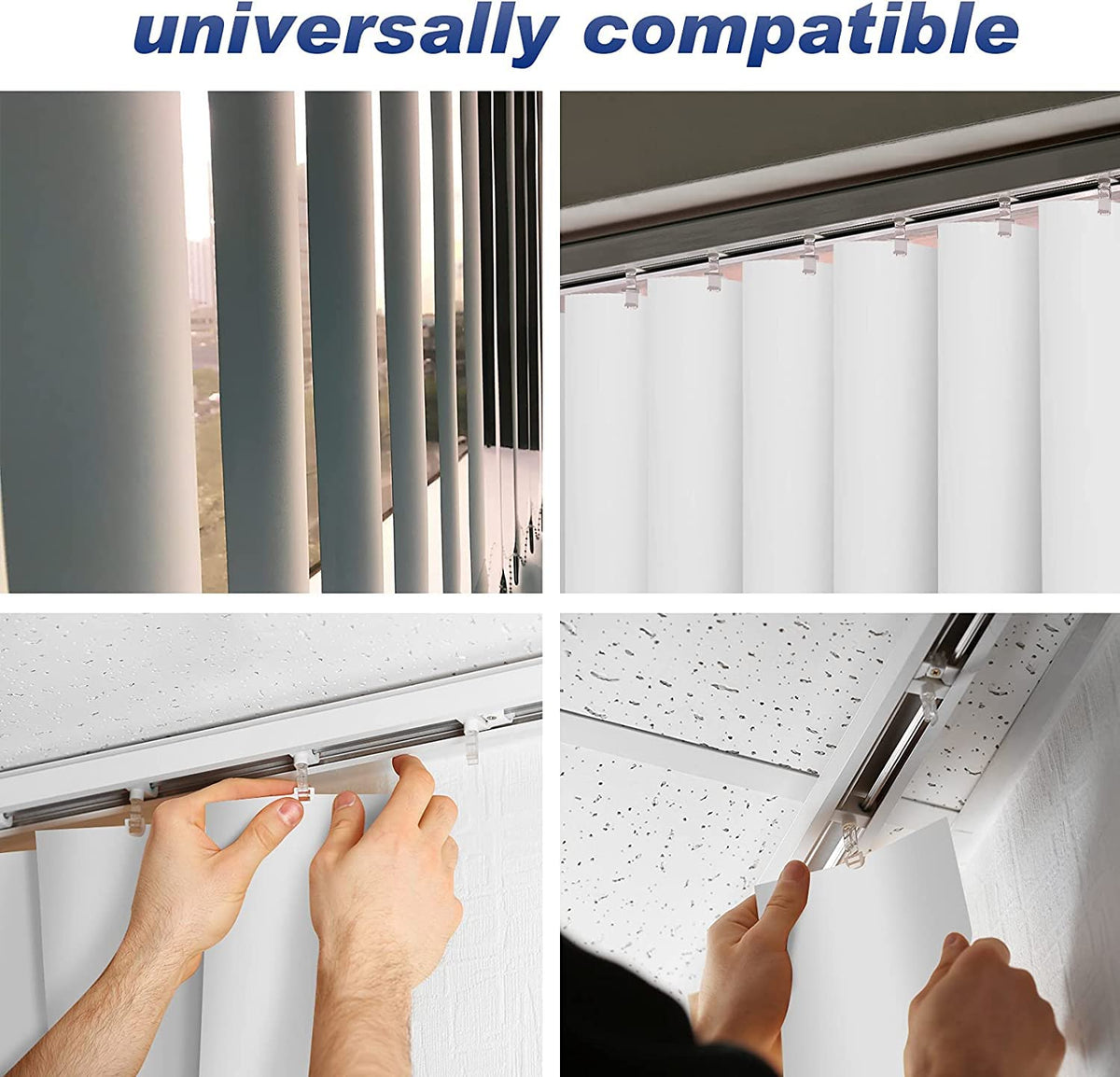82.5" x 3.5" White PVC Vertical Blind Replacement Slats Curved Smooth (5 Pack)
