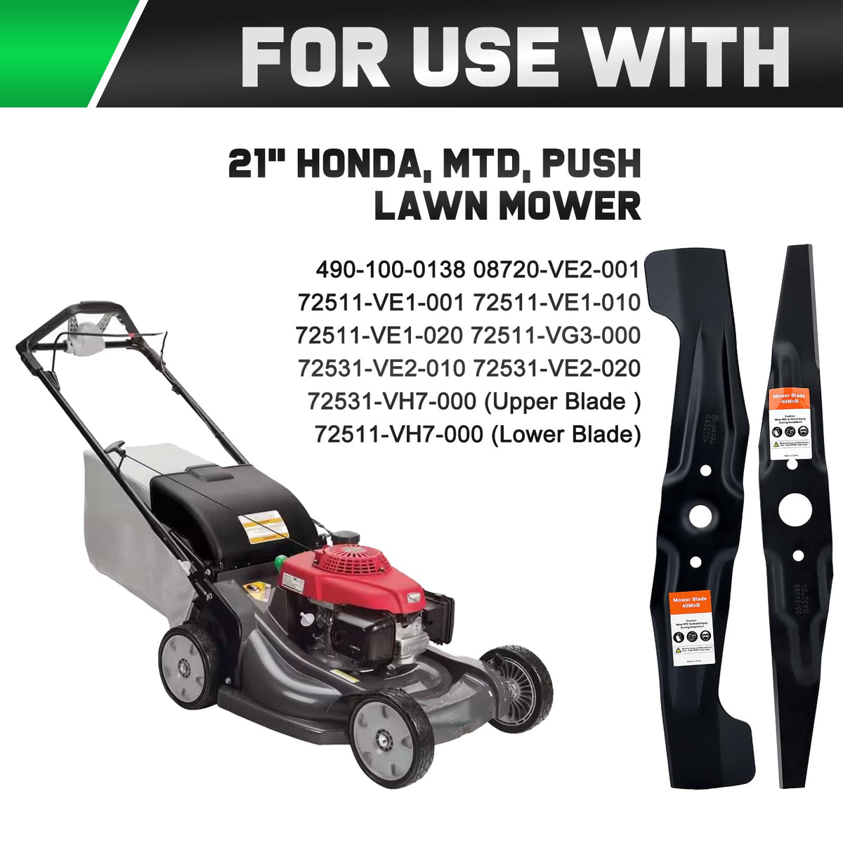 Grasscool HRR2169VKA HRN216 Honda Lawn Mower Mulching Blades Replacement