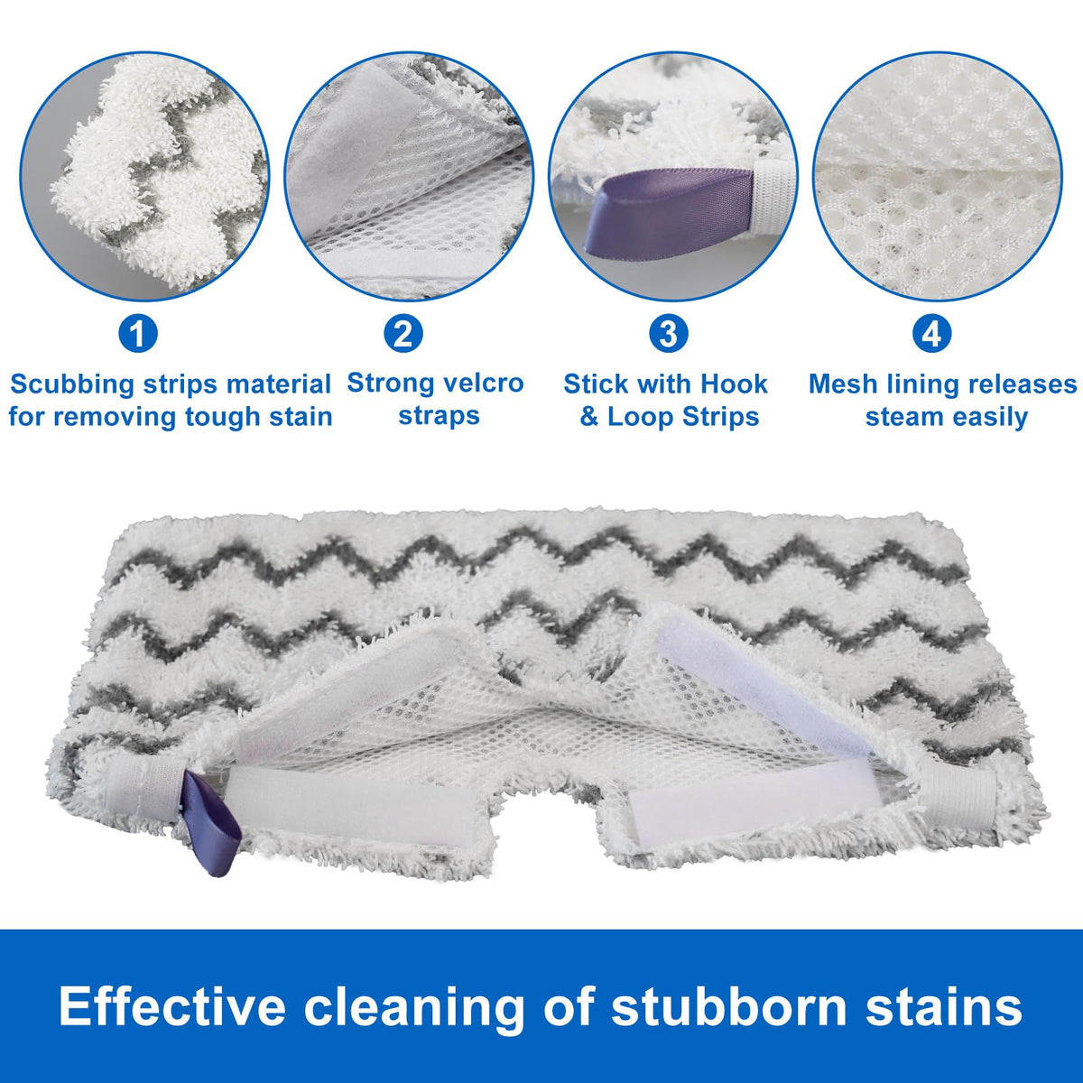 imeccalive 6 Pack S3501 S3601 Steam Mop Replacement Pads for Shark S3501 S3601 S3550 S3801 S3901 S3601D S3801CO S3901D S3455K S2902 SE450 Steam and Scrub Pocket Mop Steamer Pads Washable
