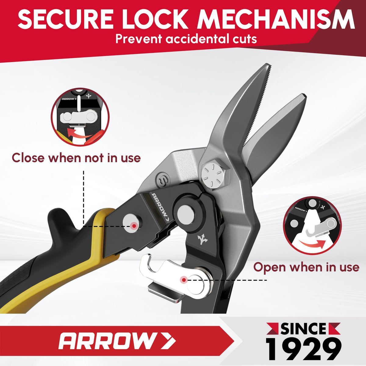 ARROW 3PCS 8-inch Aviation Tin Snips for Sheet Metal