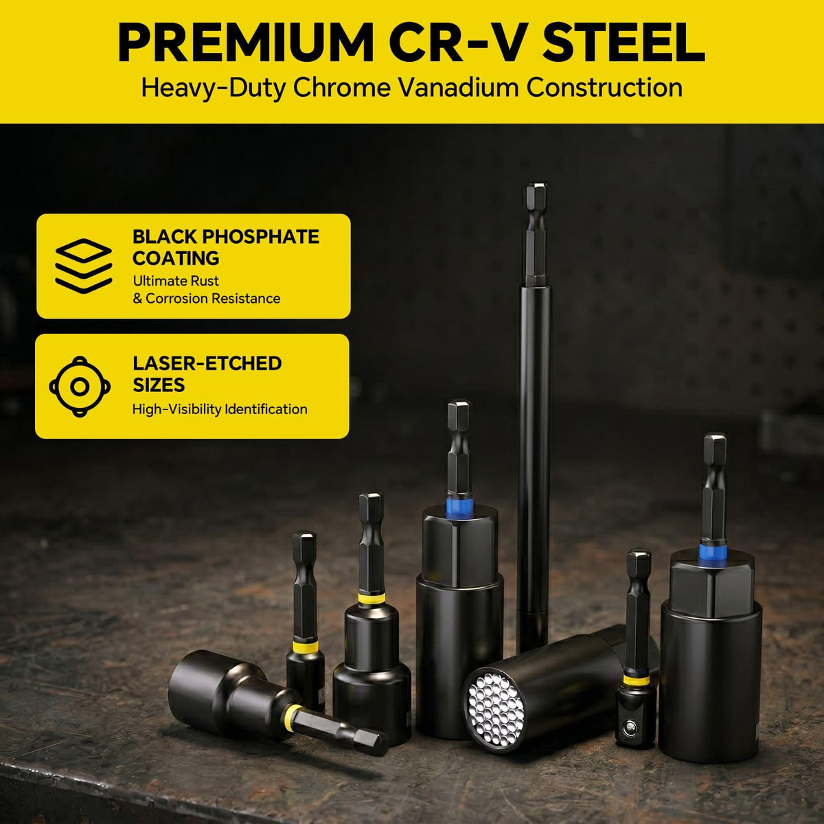 80 Pcs Magnetic Nut Driver Set & Impact Socket Set, Master S2/Cr-V Drill Sockets with Metric & SAE, 1/4" Hex Shank Bits, Extension Holder, Heavy-Duty Organizer Case, Tools Gift for Men