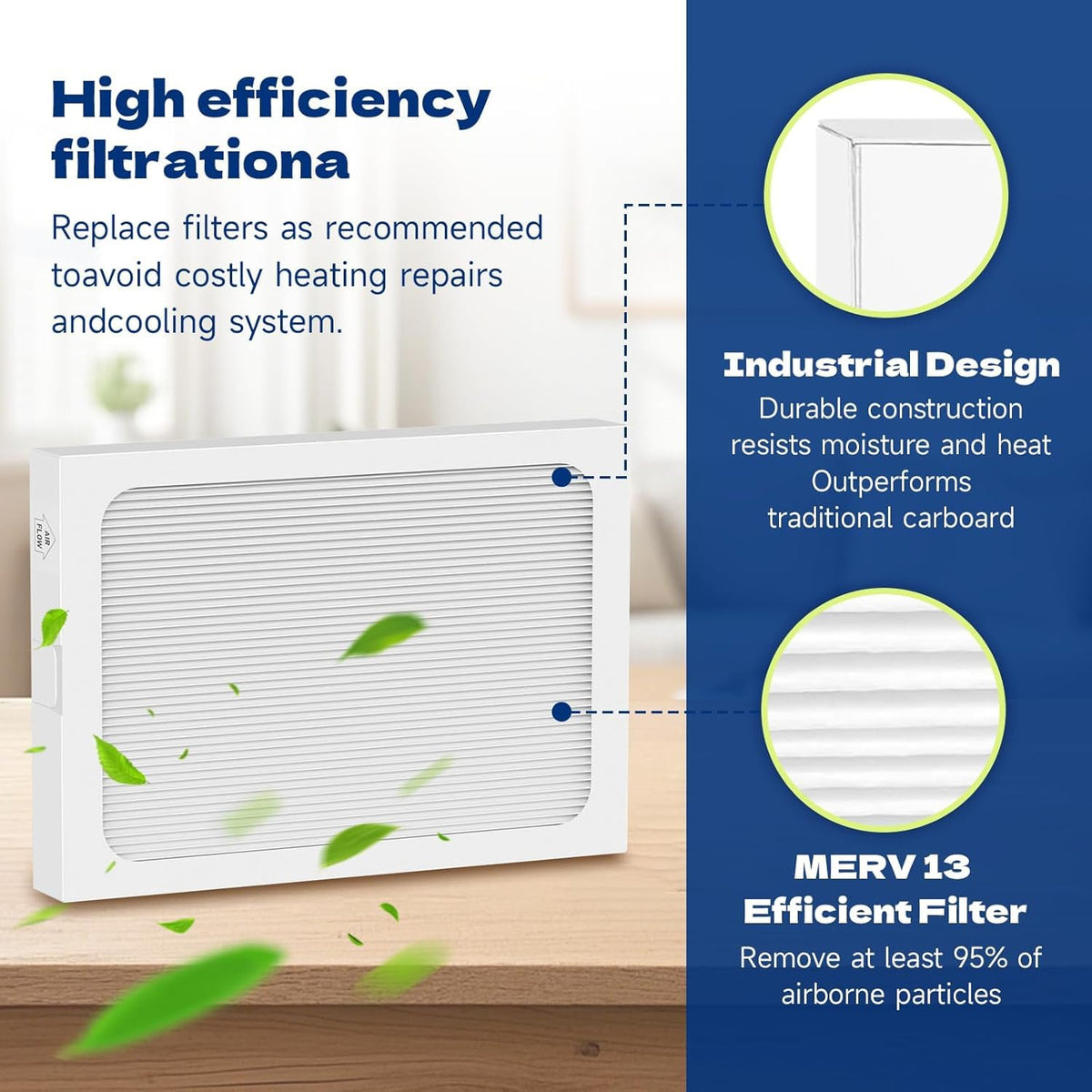 9 x 11 x 1 Dehumidifier Replacement Filters 4 Pack, Compatible with Santa Fe Compact70, Ultra70, Element, Compact2, UA 65H