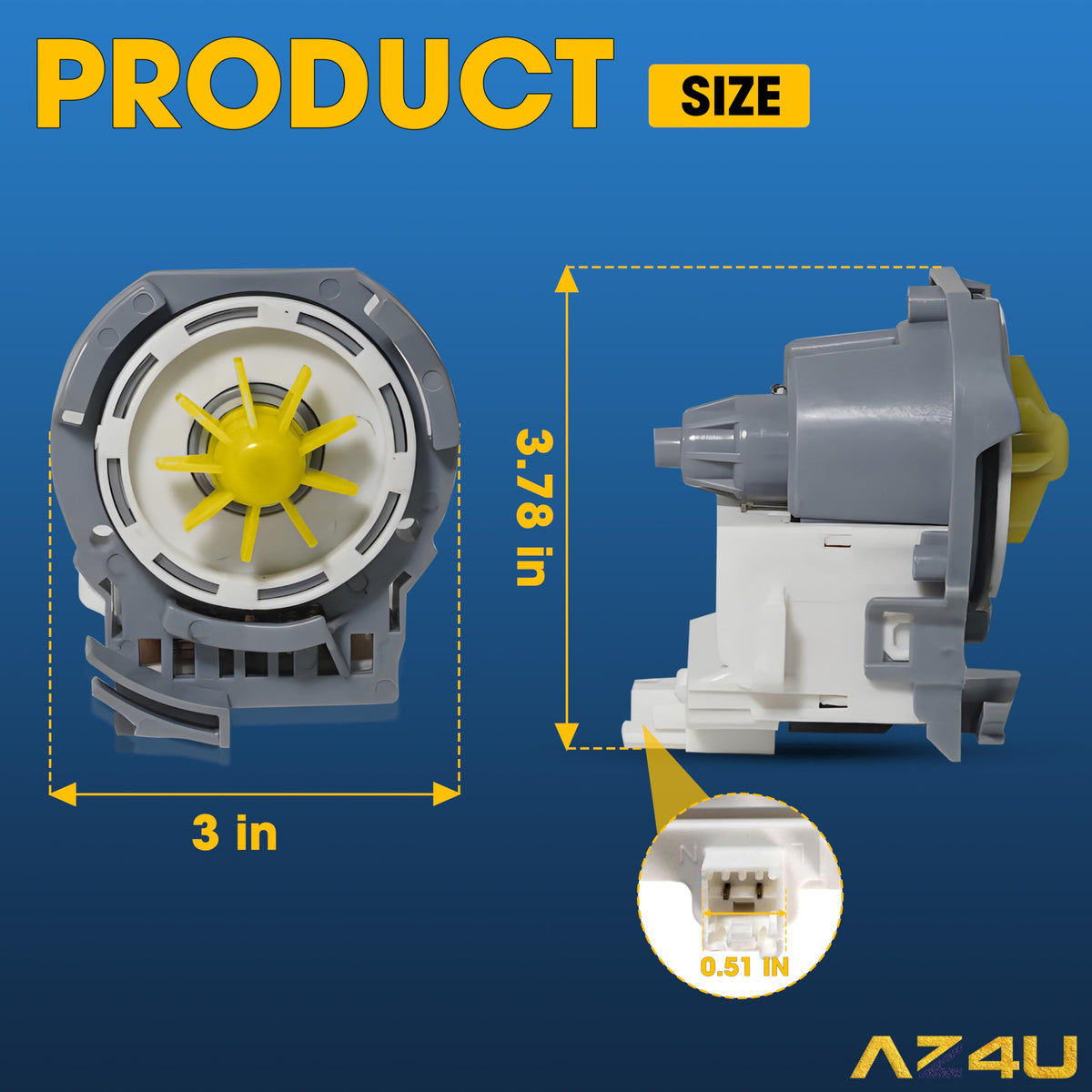 AZ4U Dishwasher Drain Pump Motor For Whirlpool WDF