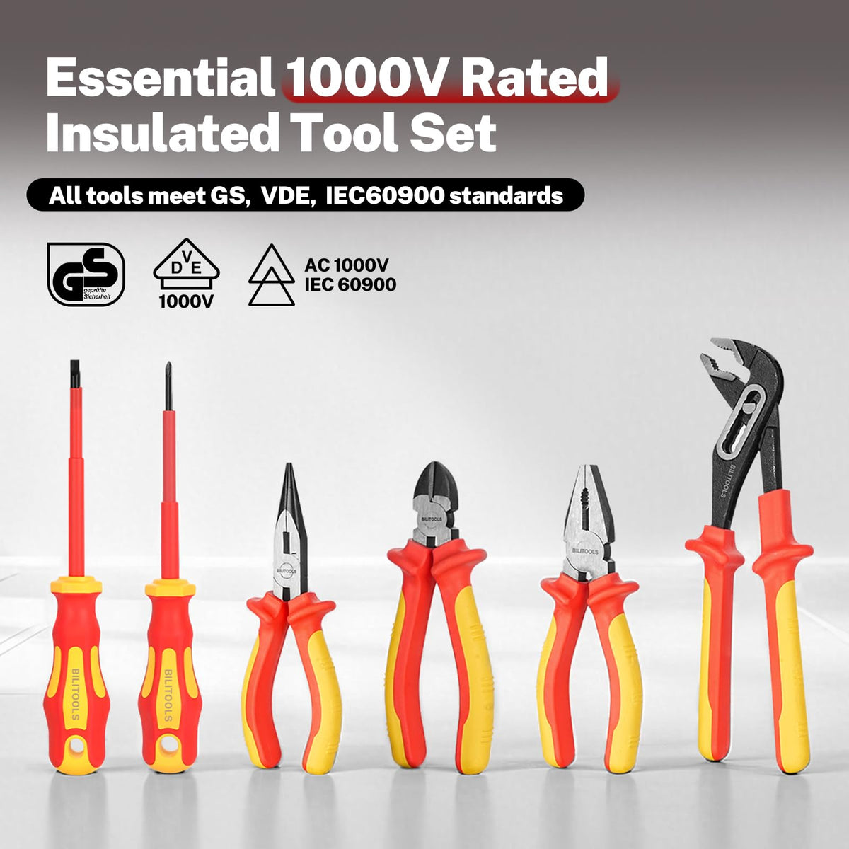 BILITOOLS 1000V Insulated Electrician Tools Set, Insulated Screwdrivers Set