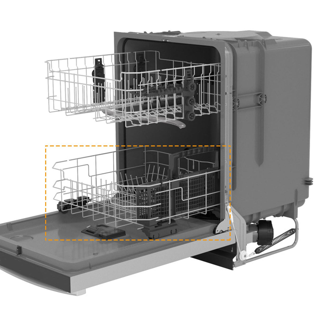 Upgraded WD28X34744 WD28X26099 Dishwasher Lower Rack Replacement Parts for GE Dishwasher Parts GDF510PSR3SS GDF510PSM0SS GDF535PSR0SS Lower Dishrack Assembly GE Dishwasher Bottom Rack 1 Pack