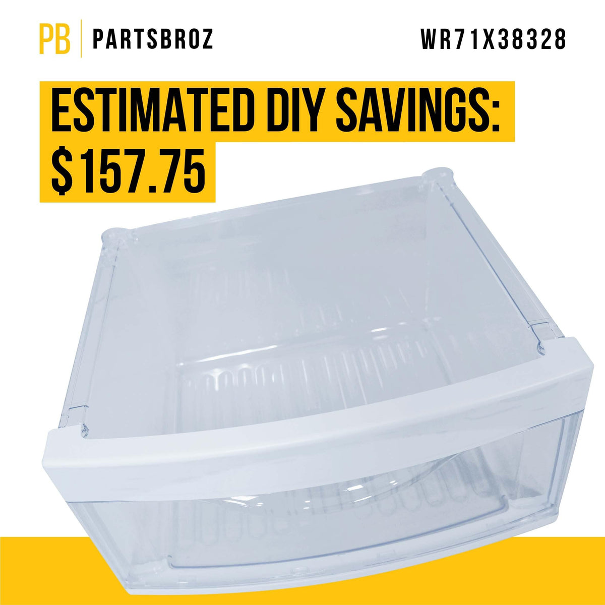 WR71X38328 Refrigerator Middle Crisper Pan for GE 