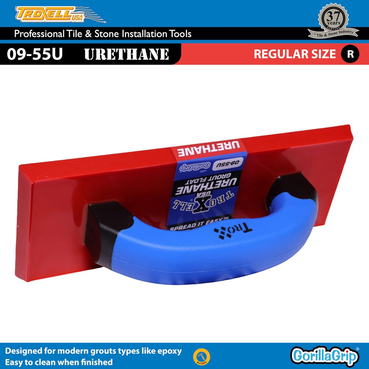 Troxell USA - 4" x 9" Urethane Grout Float with SoftGrip Handle