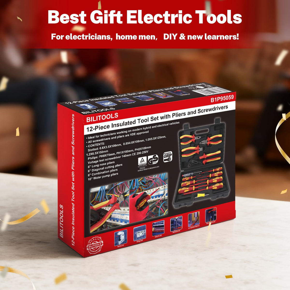 BILITOOLS 1000V Insulated Electrician Tools Set, Insulated Screwdrivers Set