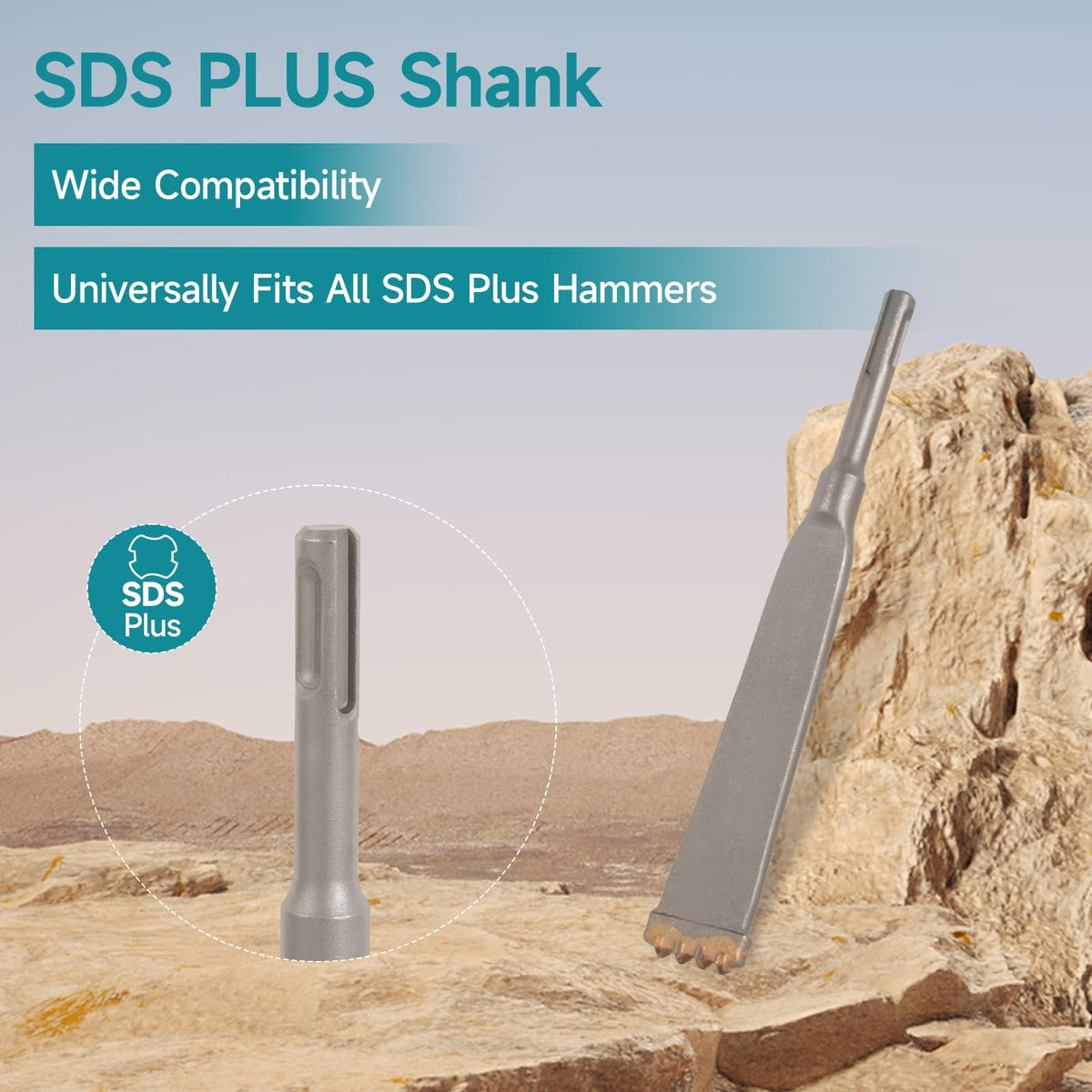 YOSIGHT SDS Plus Shank Four-Tooth Chisel