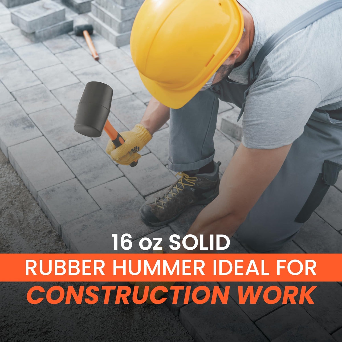 2 Piece Rubber Mallet Hammer Set, 16 oz & 35mm Soft Blow Mallets