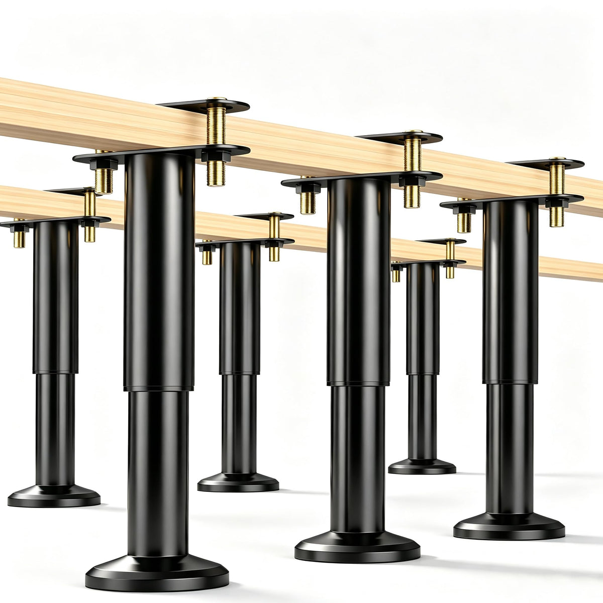 Adjustable Height Bed Support Legs 13.8-23.6 inch, Bed Frame Center Support Legs for Bed Frame/Bed Center Slat/Furniture, Heavy Duty Metal Bed Replacement Legs Bed Slats Support Legs, Upgraded Version
