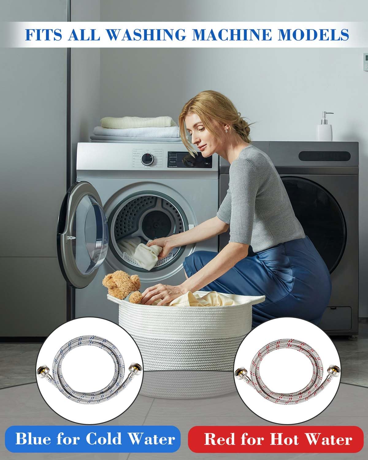 Premium 4 Ft Stainless Steel Washing Machine Hoses