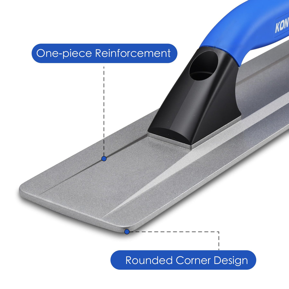 Konvixon Cast Magnesium Float, 16 x 3-1/2" Beveled End Concrete Hand Float