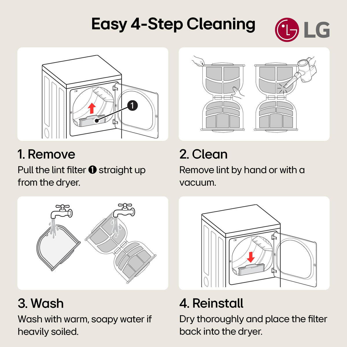 LG Genuine Dryer Lint Filter (ADQ74233201) – OEM R