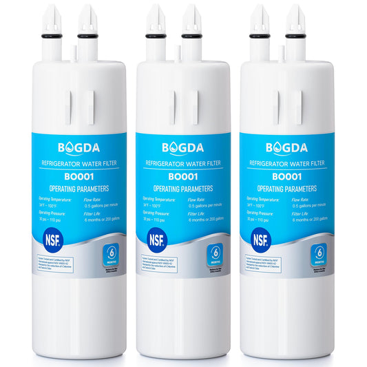 BOGDA W10295370A Water Filter Replacement Fit for EDR1RXD1, WHR1RXD1, Filter 1, W10295370, KAD1RXD1, P8RFWB2L, P8WB2L, P4RFWB, P5WB2L, 46-9081, 46-9930 Compatible with Whirl-pool Ken-more (3 Filters)
