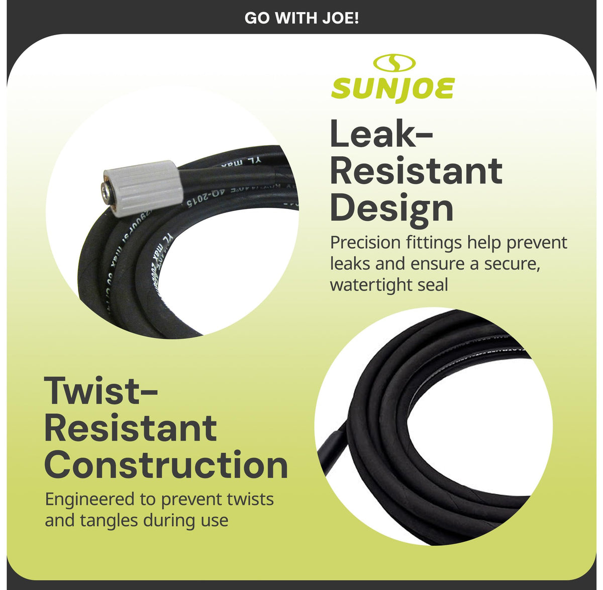 Sun Joe SPX3000-33 Replacement Pressure Washer Hose for SPX3000 Series, SPX3200, SPX3500, SPX4000 Series, SPX4004-MAX, SPX4500, and SPX4600 Series, Manufacturer Original