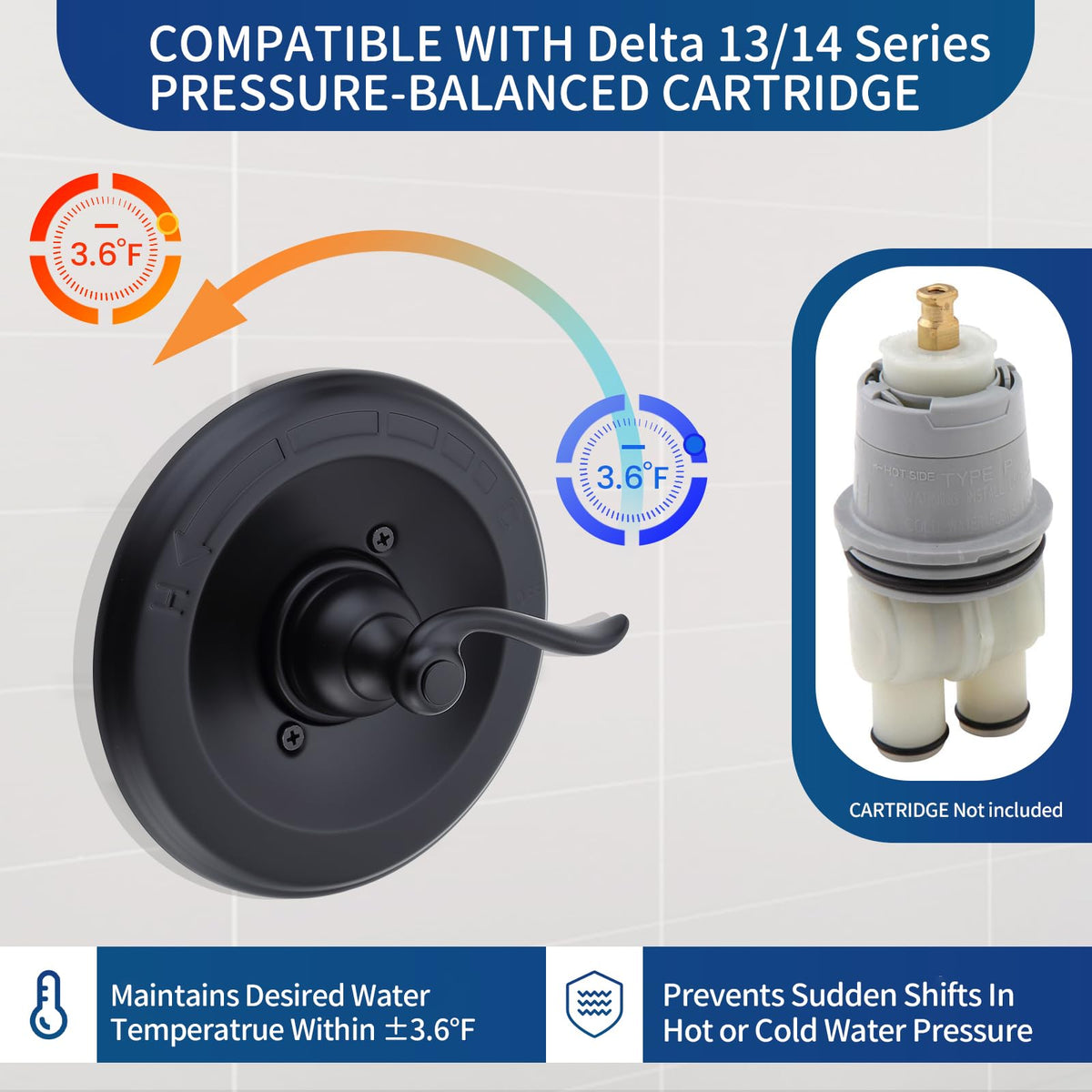 BT14096-OB Shower Trim Kit for Delta 13/14 Series Shower Faucet System