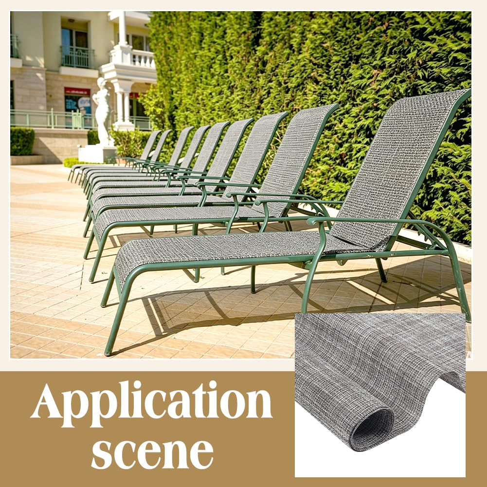 NBEADS 2.19Yards Outdoor Patio Chair Replacement Fabric, 1.64Yards Wide Woven Mesh Sling Fabric Woven Waterproof Sling Material for Patio Furniture Repair DIY Upholstery