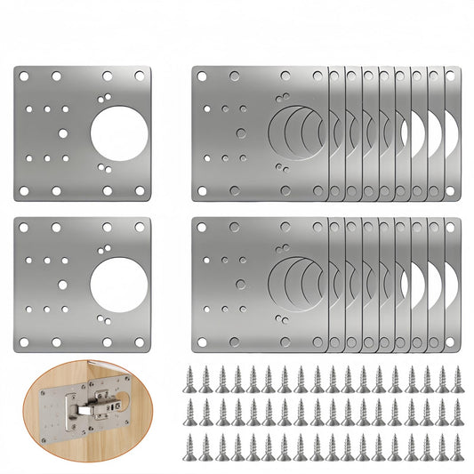 20PCS Upgraded Cabinet Hinge Repair Plate FOGZUVR Durable for Cabinet Doors