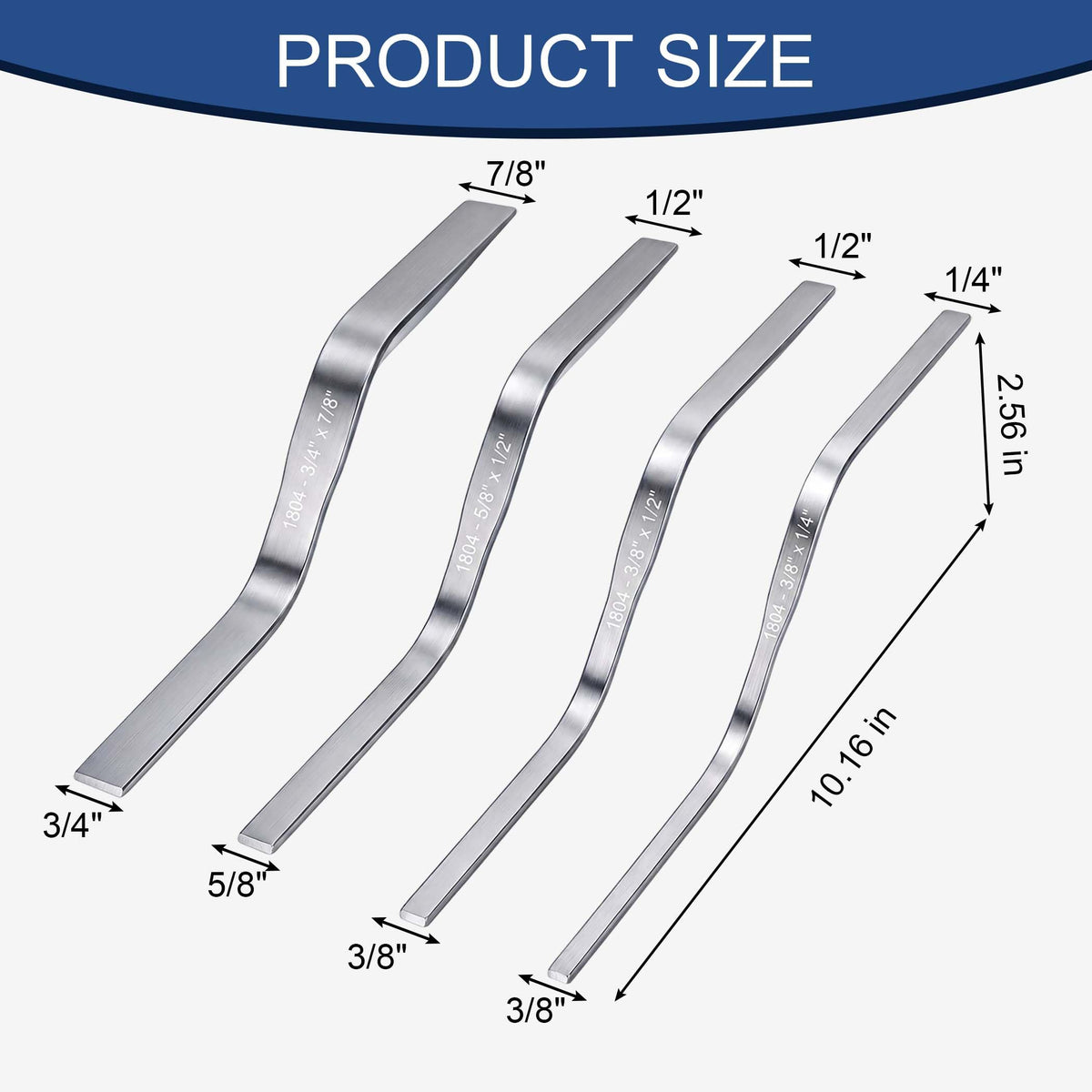 Brick Tuck Pointing Trowel Tool, 4-piece Double Ended Bricks Jointer