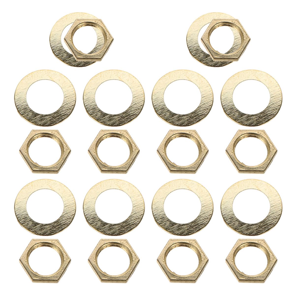 GOOHOCHY Quartz Clock DIY Fittings Nut and Washer Kit Clock Movement Parts for Wall Repair Assembly and Replacement 10 Nuts 10 Washers
