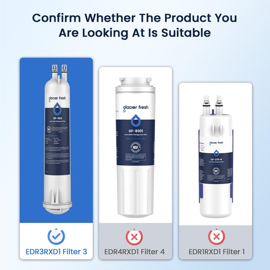 GLACIER FRESH EDR3RXD1 Water Filter, Compatible With 4396841, 3 PACK