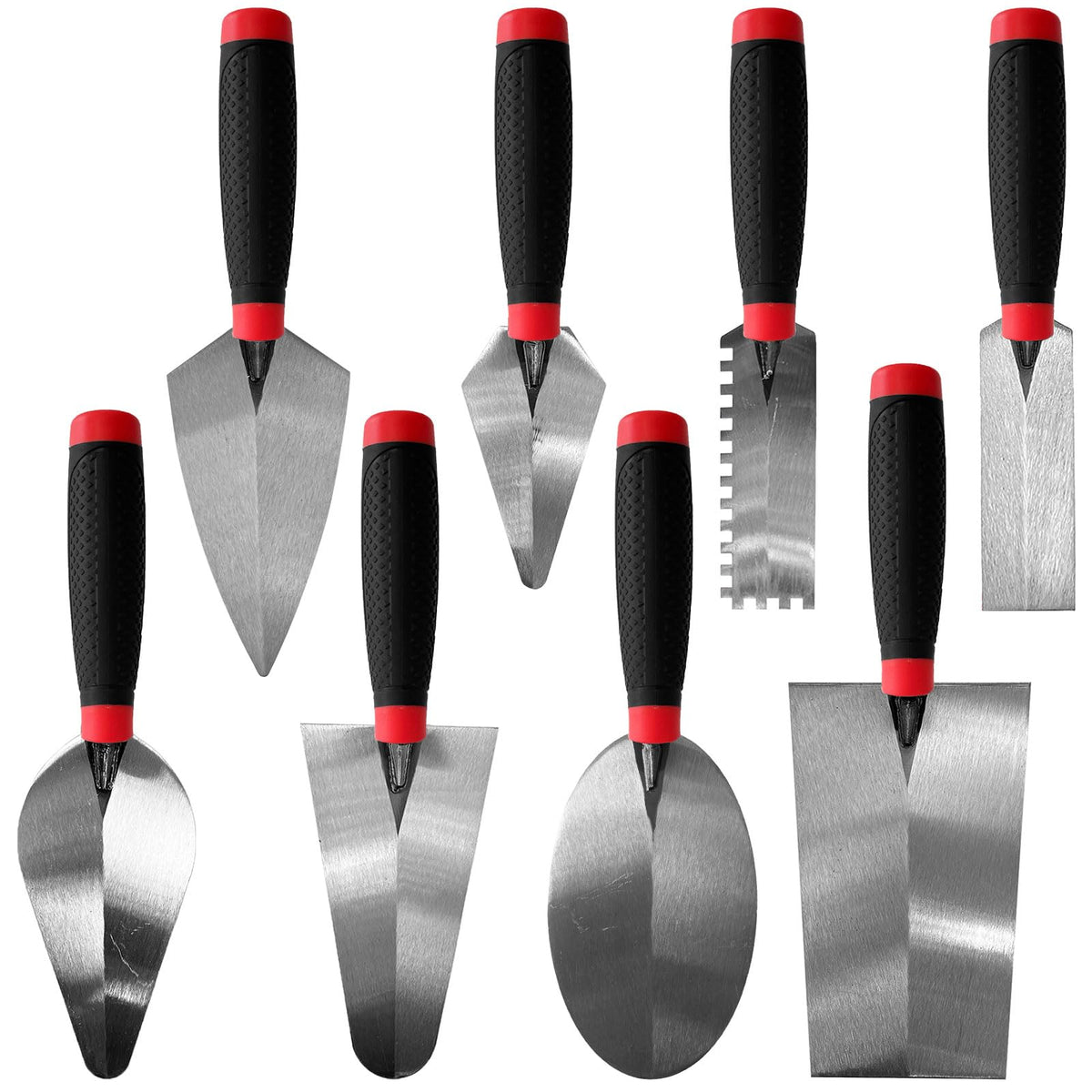 YLTOLOO 8 Pack Masonry Hand Tool Set, Brick/Margin/Gauging & Bucket Trowel