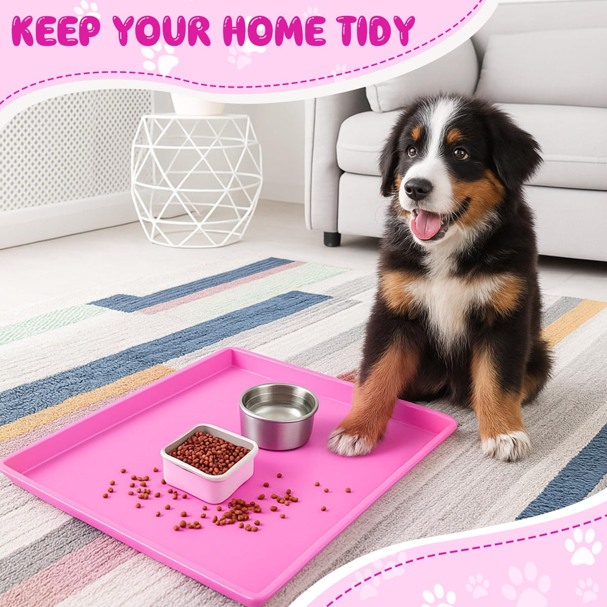 Maxdot 3 Pack Hot Pink Dog Crate Replacement Trays for 24 Inch Kennels, PVC