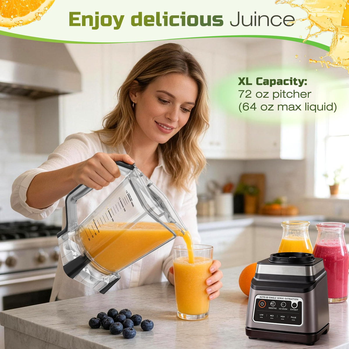 72oz Blender Pitcher Compatible with Ninja BN751 BN801 Blender