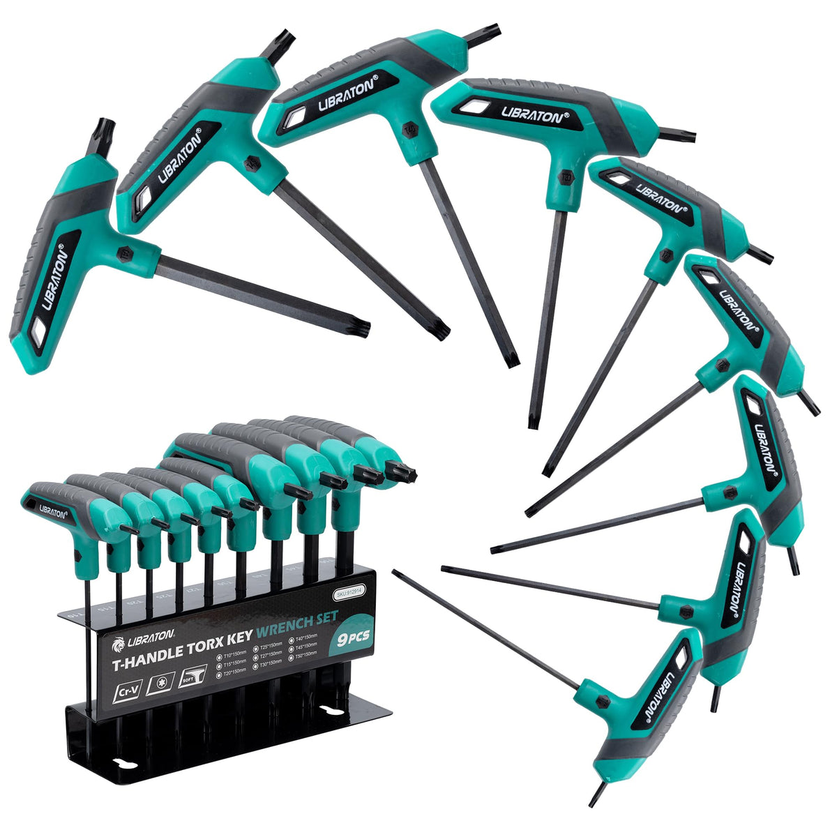 LIBRATON T Handle Torx Set T10-T50, Torx T Handle Set, Torx Wrench Set