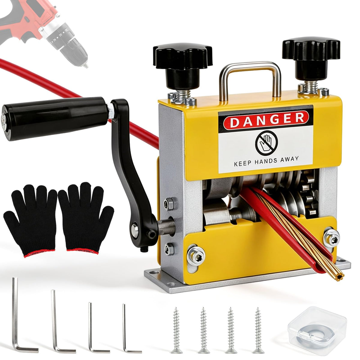 2 in 1 Wire Stripper Machine Manual & Drill‑Powered, Fits 0.06"–0.67" Wires