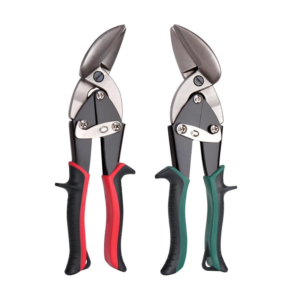 Dekeliy Aviation Tin Snips Set, Straight Heavy Duty Left and Right Tin Cutting Shears, 2 Piece Metal Cutters With Comfort Grips and Safety Latch