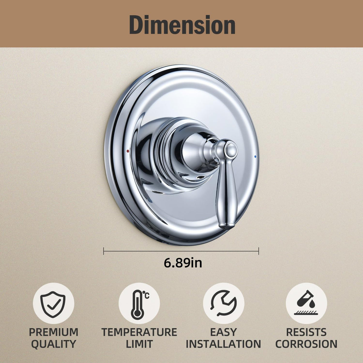 Replacement for Moen T2151 Brantford Posi-Temp Valve Trim Kit, Pressure Balancing Tub and Shower Lever Handle，Chrome