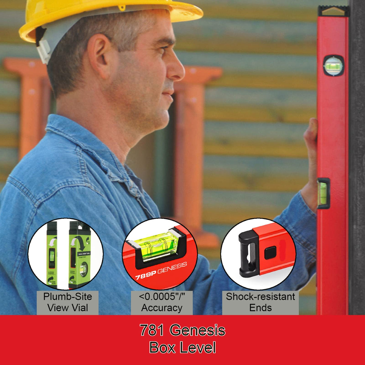 Kapro - 781 Genesis Box Level - Features Horizontal Vial and Dual-View Plumb Site - VPA Certified - Aluminum - 24 Inch