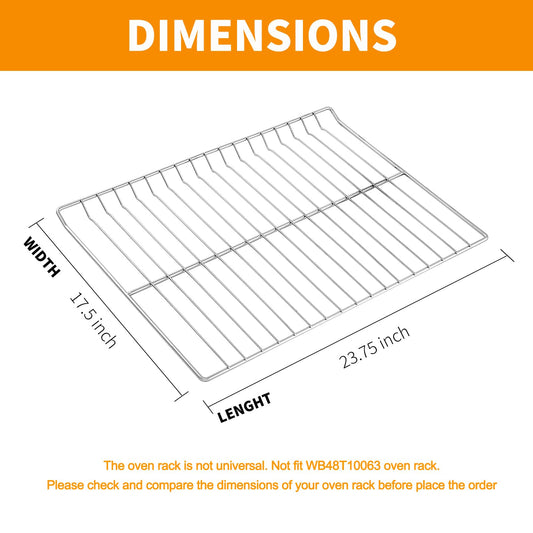 304 Stainless Steel WB48T10095 Oven Rack Replacement for GE Hotpoint Stove Oven Parts 23.75" x 17.5" GE Profile Spectra XL44 Gas Range Oven Rack Roster Rack-flat Convection Oven Wire Rack Oven Shelf