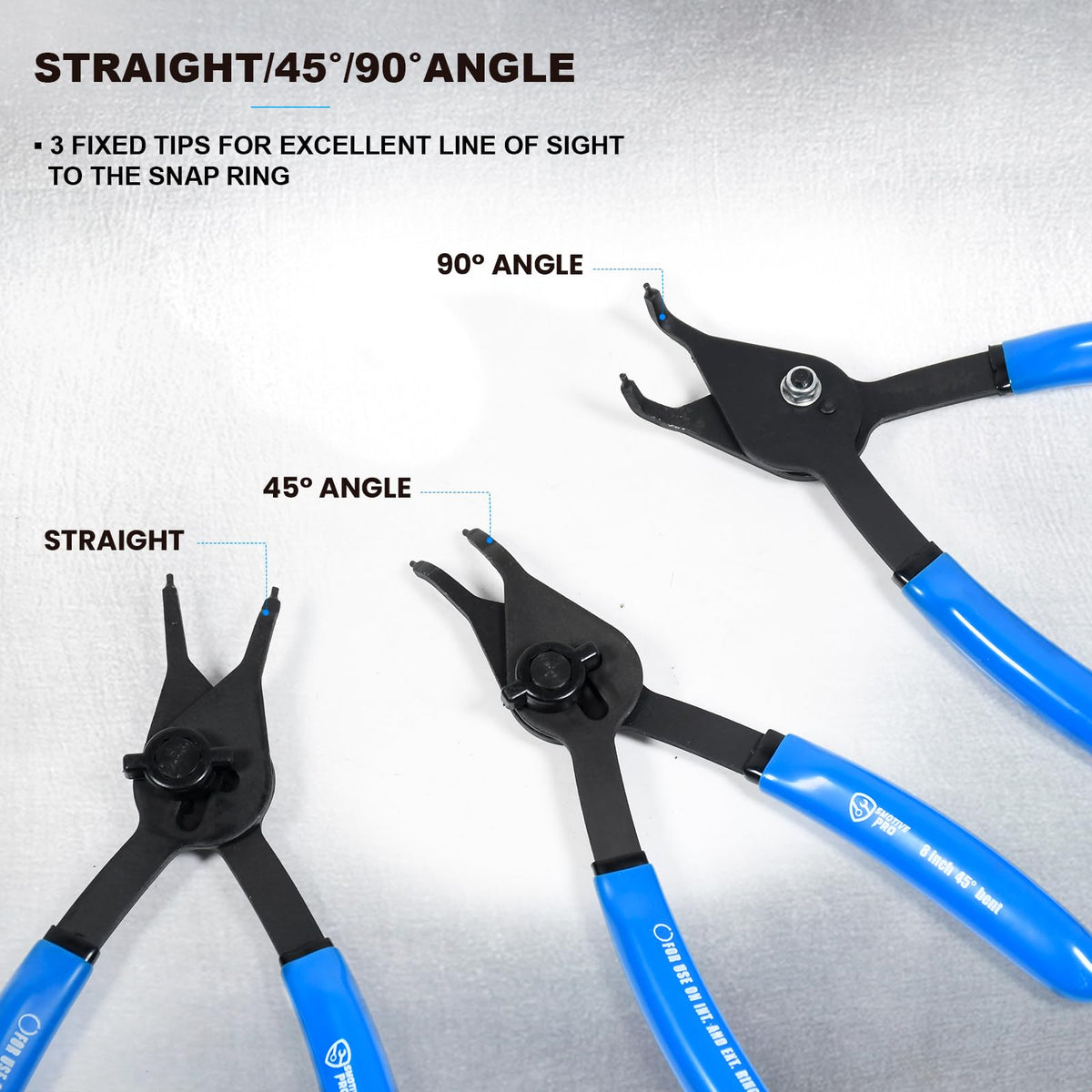SMOTIVEPRO 12PCS Convertible Internal & External Snap Ring Pliers Set