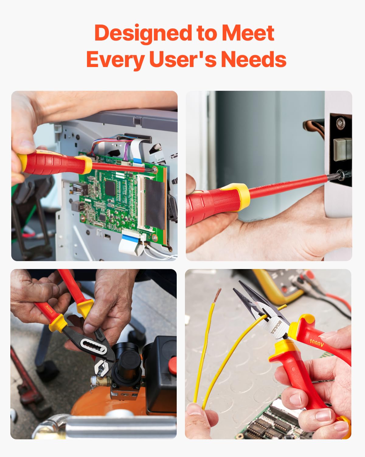 VEVOR Insulated Screwdriver Set, 1000 V Insulated Electrician Tool Set