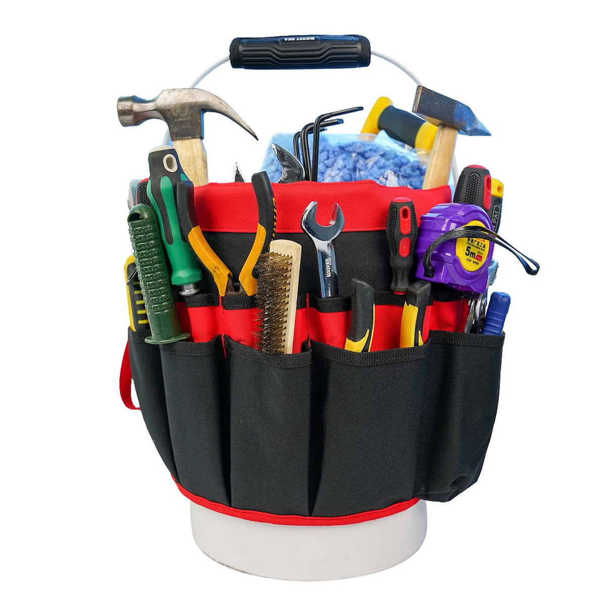 MELOTOUGH Bucket Caddy Organizer Bucket Tool Organizer for Garden Tools Fit 3.5 to 5 Gallon Bucket